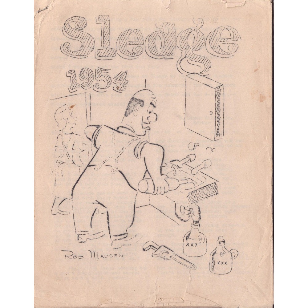 Vintage 1954 Sledge Engineering Student Humor Publication Rod Madsen Art